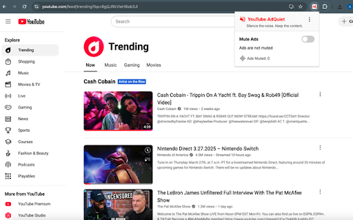 AdQuiet: Mute Ads on YouTube Twitch from Chrome web store to be run with OffiDocs Chromium online AdQuiet: Mute Ads on YouTube Twitch from Chrome web store to be run with OffiDocs Chromium online