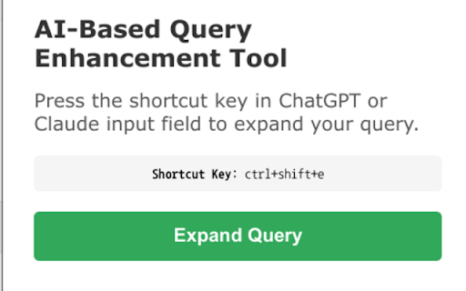 AI Based Query Enhancement Tool from Chrome web store to be run with OffiDocs Chromium online AI Based Query Enhancement Tool from Chrome web store to be run with OffiDocs Chromium online