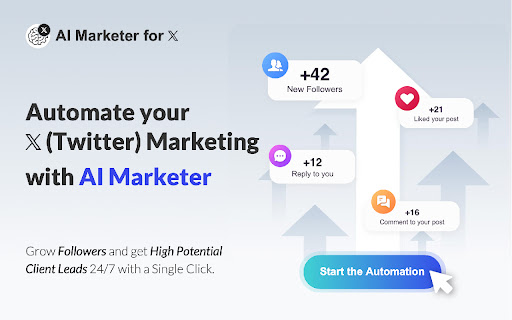 AI Marketer for X – Your AI Marketing Employee for Twitter (X) from Chrome web store to be run with OffiDocs Chromium online AI Marketer for X – Your AI Marketing Employee for Twitter (X) from Chrome web store to be run with OffiDocs Chromium online