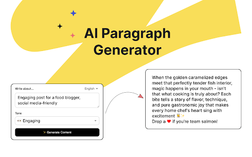 AI Paragraph Generator from Chrome web store to be run with OffiDocs Chromium online AI Paragraph Generator from Chrome web store to be run with OffiDocs Chromium online