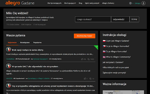 Allegro Gadane Dark Mode from Chrome web store to be run with OffiDocs Chromium online Allegro Gadane Dark Mode from Chrome web store to be run with OffiDocs Chromium online