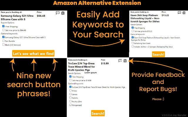 Amazon Alternative Search from Chrome web store to be run with OffiDocs Chromium online Amazon Alternative Search from Chrome web store to be run with OffiDocs Chromium online