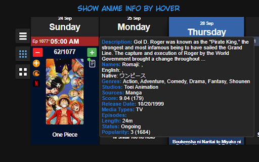 AnimeSchedule Enhancer from Chrome web store to be run with OffiDocs Chromium online AnimeSchedule Enhancer from Chrome web store to be run with OffiDocs Chromium online
