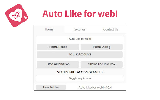 Auto Like for webI from Chrome web store to be run with OffiDocs Chromium online Auto Like for webI from Chrome web store to be run with OffiDocs Chromium online