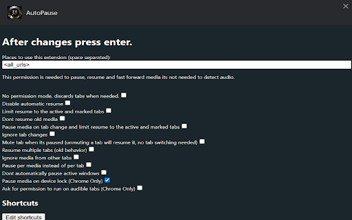 AutoPause from Chrome web store to be run with OffiDocs Chromium online AutoPause from Chrome web store to be run with OffiDocs Chromium online