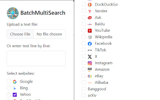 BatchMultiSearch from Chrome web store to be run with OffiDocs Chromium online BatchMultiSearch from Chrome web store to be run with OffiDocs Chromium online