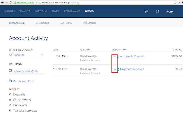 Betterment PDF to CSV exporter from Chrome web store to be run with OffiDocs Chromium online Betterment PDF to CSV exporter from Chrome web store to be run with OffiDocs Chromium online