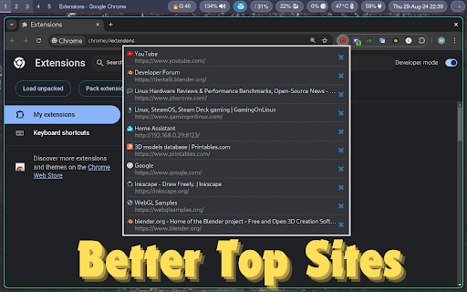 Better Top Sites from Chrome web store to be run with OffiDocs Chromium online Better Top Sites from Chrome web store to be run with OffiDocs Chromium online