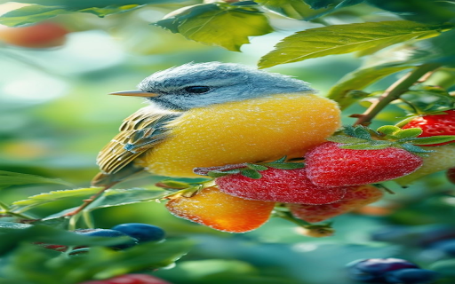 Birds perching on strawberry branches Wallpaper from Chrome web store to be run with OffiDocs Chromium online Birds perching on strawberry branches Wallpaper from Chrome web store to be run with OffiDocs Chromium online
