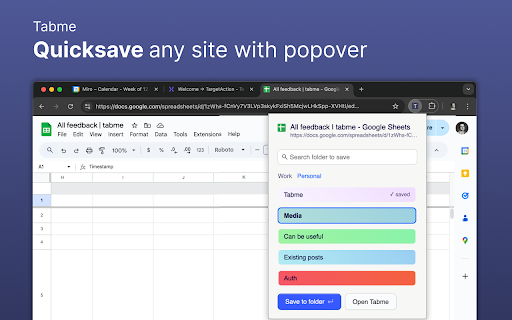 Bookmark Manager for New Tab | Tabme from Chrome web store to be run with OffiDocs Chromium online Bookmark Manager for New Tab | Tabme from Chrome web store to be run with OffiDocs Chromium online