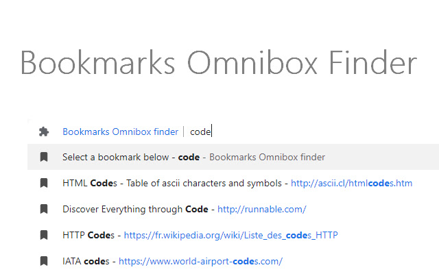 Bookmarks Omnibox finder from Chrome web store to be run with OffiDocs Chromium online Bookmarks Omnibox finder from Chrome web store to be run with OffiDocs Chromium online
