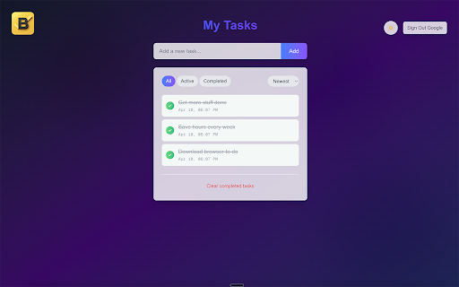 Browser To Do from Chrome web store to be run with OffiDocs Chromium online Browser To Do from Chrome web store to be run with OffiDocs Chromium online
