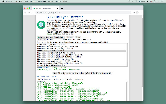 Bulk File Type Detector from Chrome web store to be run with OffiDocs Chromium online Bulk File Type Detector from Chrome web store to be run with OffiDocs Chromium online
