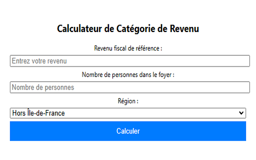 Calculateur de Catégorie de Revenu from Chrome web store to be run with OffiDocs Chromium online Calculateur de Catégorie de Revenu from Chrome web store to be run with OffiDocs Chromium online