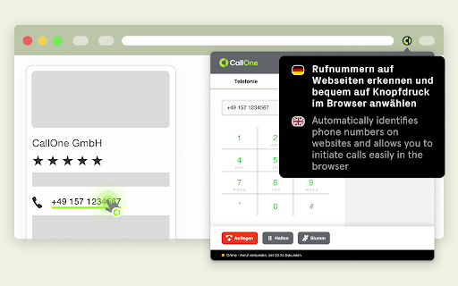 CallOne Click To Dial from Chrome web store to be run with OffiDocs Chromium online CallOne Click To Dial from Chrome web store to be run with OffiDocs Chromium online
