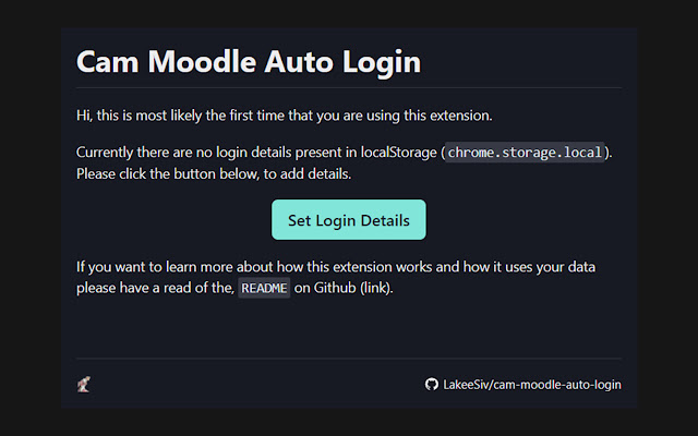 Cam Moodle Auto Login from Chrome web store to be run with OffiDocs Chromium online Cam Moodle Auto Login from Chrome web store to be run with OffiDocs Chromium online