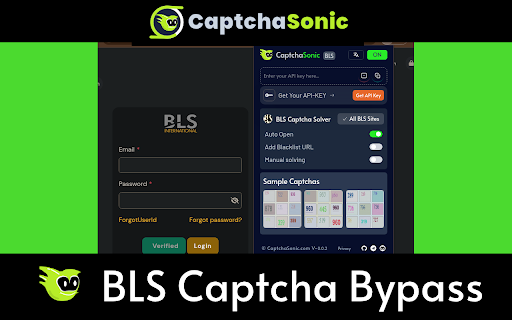 CaptchaSonic: Auto Solve Bypass BLS Captcha from Chrome web store to be run with OffiDocs Chromium online CaptchaSonic: Auto Solve Bypass BLS Captcha from Chrome web store to be run with OffiDocs Chromium online