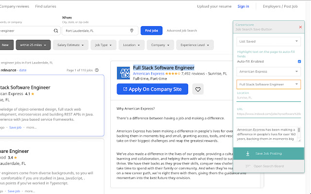 Careerscore: Job Search Save Button from Chrome web store to be run with OffiDocs Chromium online Careerscore: Job Search Save Button from Chrome web store to be run with OffiDocs Chromium online