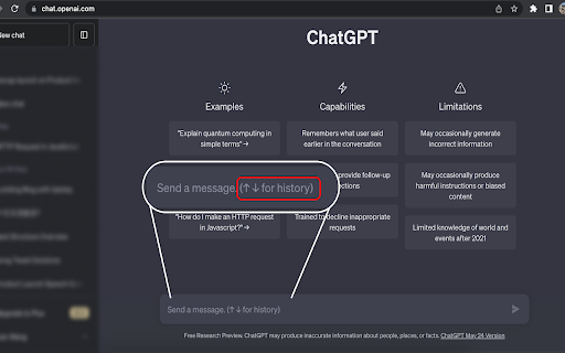 ChatGPT Prompt History from Chrome web store to be run with OffiDocs Chromium online ChatGPT Prompt History from Chrome web store to be run with OffiDocs Chromium online