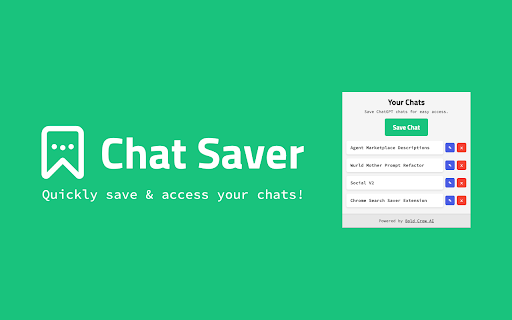 Chat Saver from Chrome web store to be run with OffiDocs Chromium online Chat Saver from Chrome web store to be run with OffiDocs Chromium online