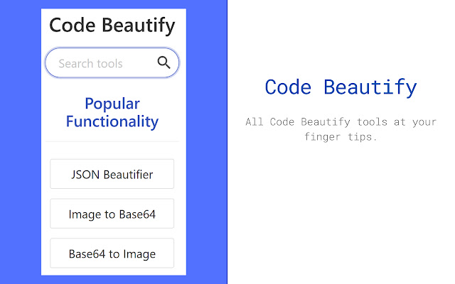 CodeBeautify from Chrome web store to be run with OffiDocs Chromium online CodeBeautify from Chrome web store to be run with OffiDocs Chromium online