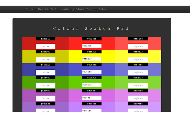 Colour Swatch pad from Chrome web store to be run with OffiDocs Chromium online Colour Swatch pad from Chrome web store to be run with OffiDocs Chromium online