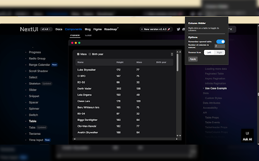Column Hidder from Chrome web store to be run with OffiDocs Chromium online Column Hidder from Chrome web store to be run with OffiDocs Chromium online