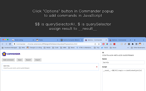 Commander from Chrome web store to be run with OffiDocs Chromium online Commander from Chrome web store to be run with OffiDocs Chromium online