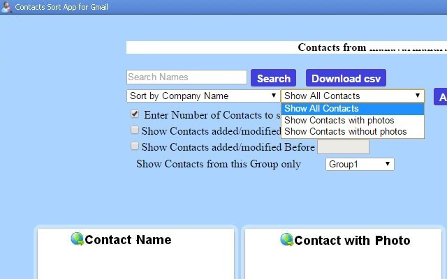 Contacts Sort App from Chrome web store to be run with OffiDocs Chromium online Contacts Sort App from Chrome web store to be run with OffiDocs Chromium online