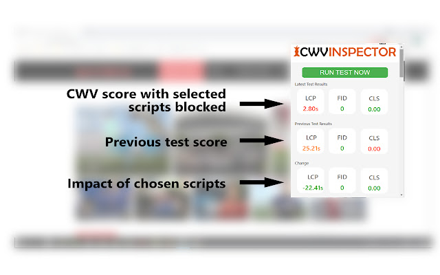 Core Web Vitals Inspector from Chrome web store to be run with OffiDocs Chromium online Core Web Vitals Inspector from Chrome web store to be run with OffiDocs Chromium online