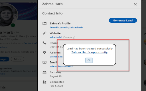 Create Odoo leads from LinkedIn from Chrome web store to be run with OffiDocs Chromium online Create Odoo leads from LinkedIn from Chrome web store to be run with OffiDocs Chromium online
