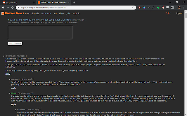 Dark Hacker News from Chrome web store to be run with OffiDocs Chromium online Dark Hacker News from Chrome web store to be run with OffiDocs Chromium online