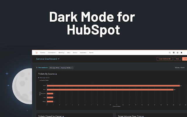 Dark Mode for HubSpot from Chrome web store to be run with OffiDocs Chromium online Dark Mode for HubSpot from Chrome web store to be run with OffiDocs Chromium online