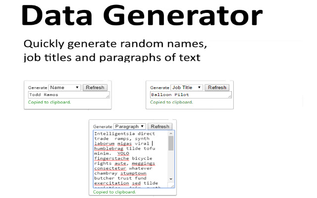 Data Generator from Chrome web store to be run with OffiDocs Chromium online Data Generator from Chrome web store to be run with OffiDocs Chromium online