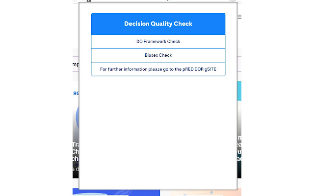 Decision Quality Check from Chrome web store to be run with OffiDocs Chromium online Decision Quality Check from Chrome web store to be run with OffiDocs Chromium online