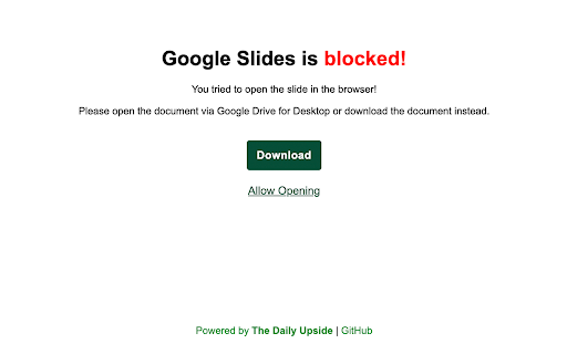 Disallow Opening Google Slides from Chrome web store to be run with OffiDocs Chromium online Disallow Opening Google Slides from Chrome web store to be run with OffiDocs Chromium online