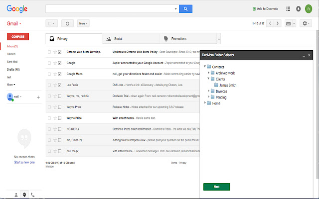 DocMoto Gmail Extension from Chrome web store to be run with OffiDocs Chromium online DocMoto Gmail Extension from Chrome web store to be run with OffiDocs Chromium online