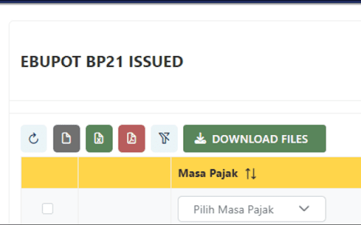 Downloader E Faktur dan Bupot Coretax By @masboim Edited by @zavibis from Chrome web store to be run with OffiDocs Chromium online Downloader E Faktur dan Bupot Coretax By @masboim Edited by @zavibis from Chrome web store to be run with OffiDocs Chromium online