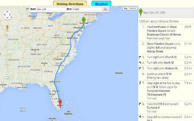 Driving directions with weather information from Chrome web store to be run with OffiDocs Chromium online Driving directions with weather information from Chrome web store to be run with OffiDocs Chromium online