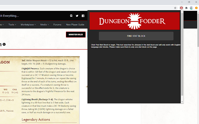 Dungeon Fodder 5e from Chrome web store to be run with OffiDocs Chromium online Dungeon Fodder 5e from Chrome web store to be run with OffiDocs Chromium online