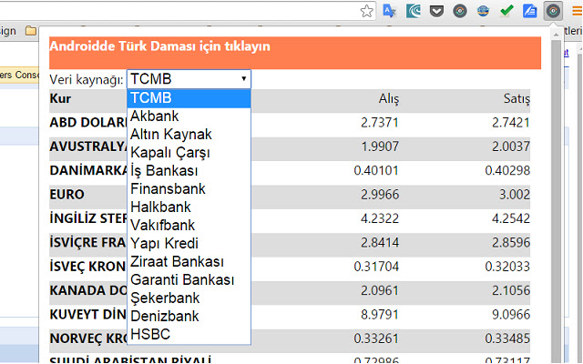 Döviz Kurları from Chrome web store to be run with OffiDocs Chromium online Döviz Kurları from Chrome web store to be run with OffiDocs Chromium online