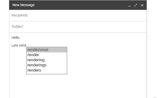Easy Mail: Word suggestions drafting emails from Chrome web store to be run with OffiDocs Chromium online Easy Mail: Word suggestions drafting emails from Chrome web store to be run with OffiDocs Chromium online