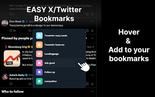 Easy X / Twitter Bookmark Folder from Chrome web store to be run with OffiDocs Chromium online Easy X / Twitter Bookmark Folder from Chrome web store to be run with OffiDocs Chromium online