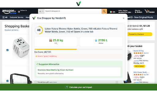 Eco Shopper by Verdshift from Chrome web store to be run with OffiDocs Chromium online Eco Shopper by Verdshift from Chrome web store to be run with OffiDocs Chromium online