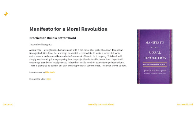 Enactus UK Bookshelf from Chrome web store to be run with OffiDocs Chromium online Enactus UK Bookshelf from Chrome web store to be run with OffiDocs Chromium online