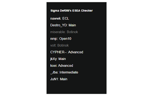 ESEA Checker from Chrome web store to be run with OffiDocs Chromium online ESEA Checker from Chrome web store to be run with OffiDocs Chromium online