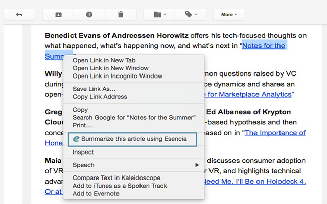 Esencia Summarizer Plugin from Chrome web store to be run with OffiDocs Chromium online Esencia Summarizer Plugin from Chrome web store to be run with OffiDocs Chromium online