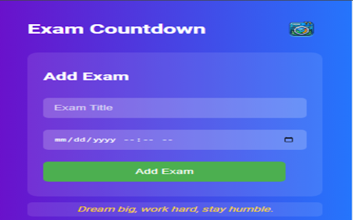 Exam Countdown from Chrome web store to be run with OffiDocs Chromium online Exam Countdown from Chrome web store to be run with OffiDocs Chromium online