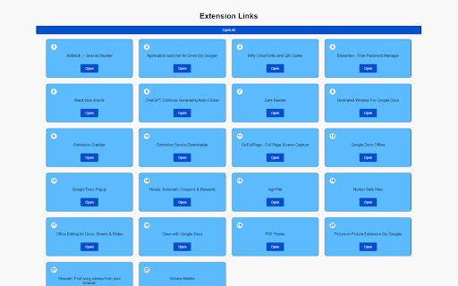 Extension Grabber from Chrome web store to be run with OffiDocs Chromium online Extension Grabber from Chrome web store to be run with OffiDocs Chromium online