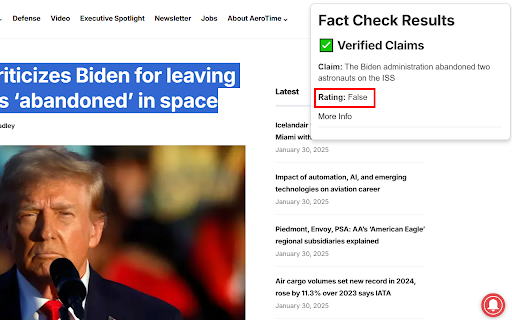 FactCheck+ AI Powered Claim Verification from Chrome web store to be run with OffiDocs Chromium online FactCheck+ AI Powered Claim Verification from Chrome web store to be run with OffiDocs Chromium online